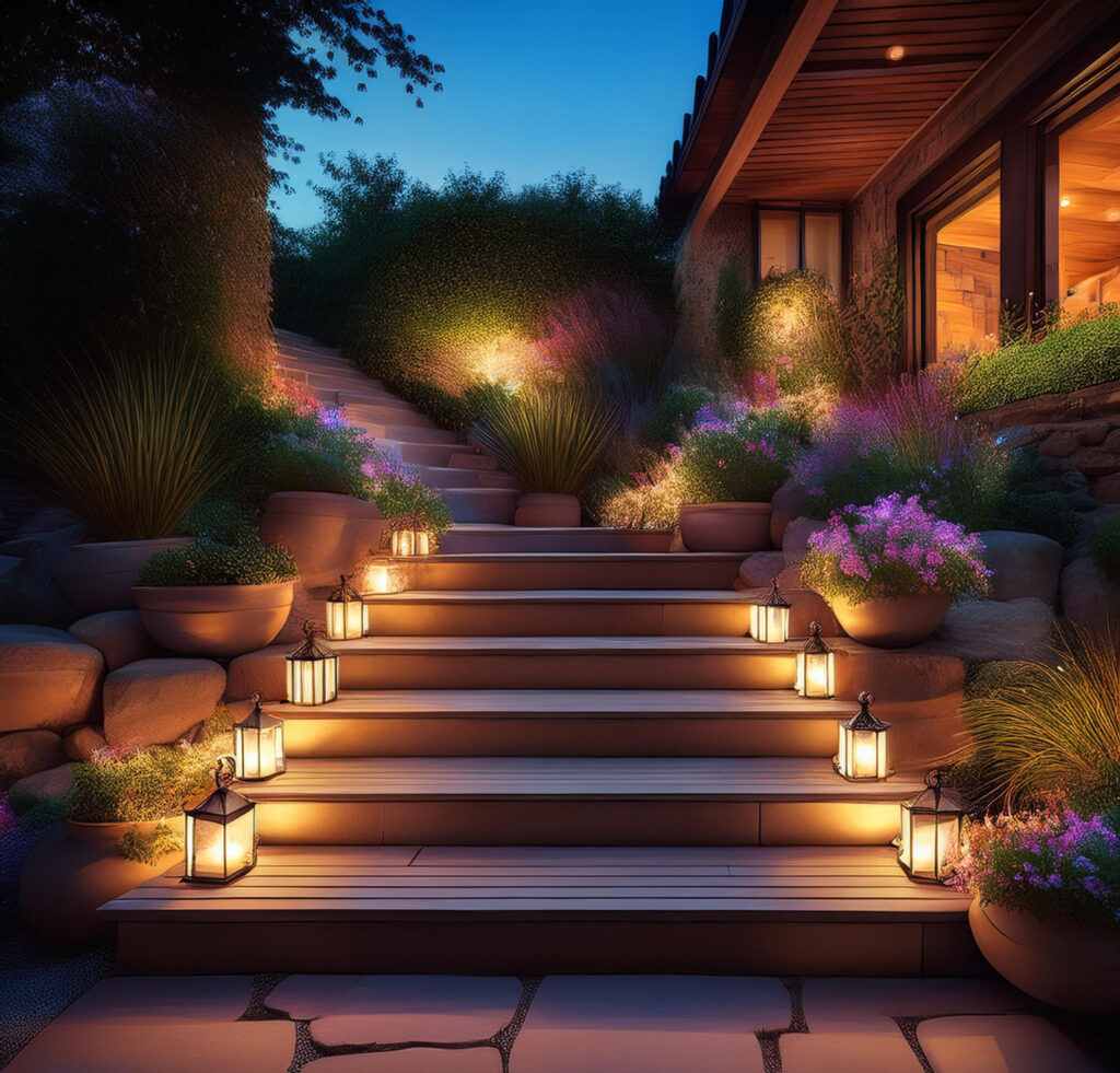 Enhancing Ambiance with Lighting on Patio Steps