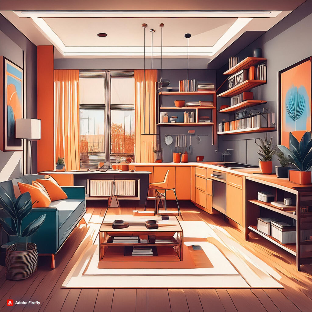 "Illustration of creative room addition ideas for small homes, highlighting space-saving solutions and stylish designs."