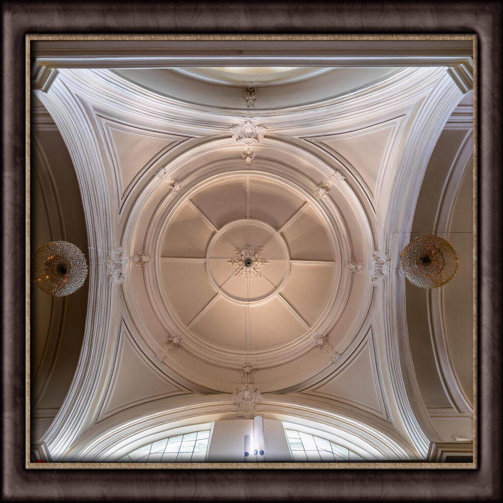 Overview of cove ceilings with their curved or angled transition between walls and ceiling, creating a soft, flowing look and often used to hide lighting fixtures.