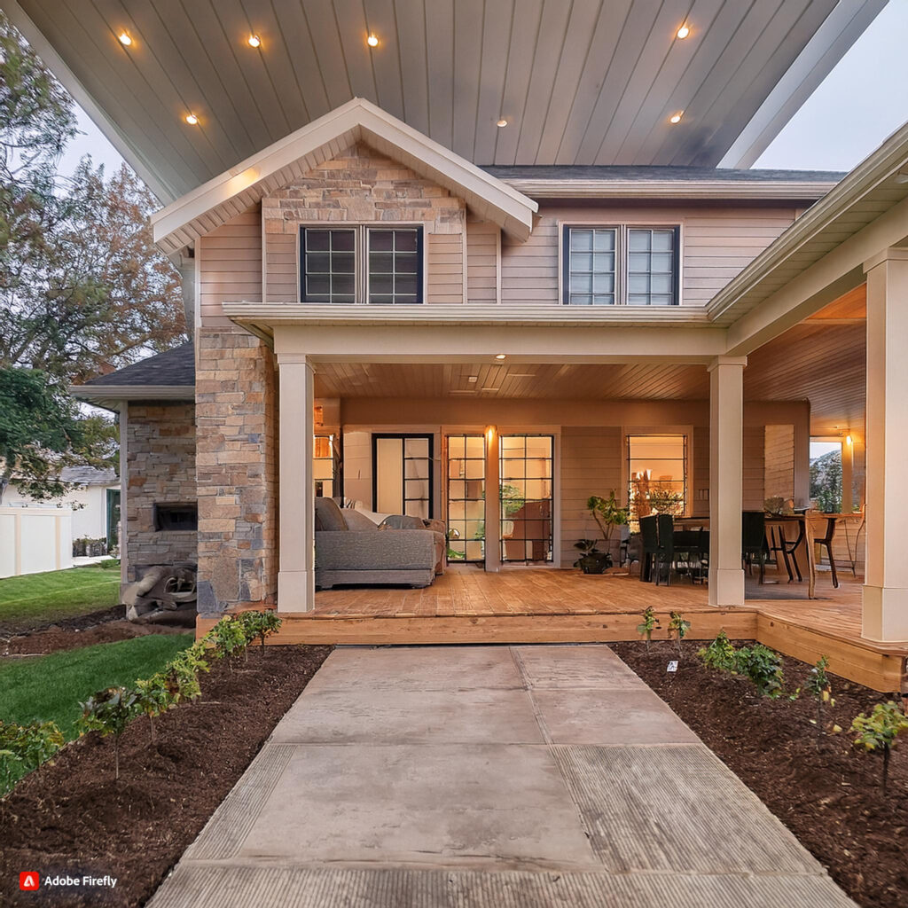 "Visual of a seamless transition between an existing home and a new room addition, highlighting cohesive design elements."