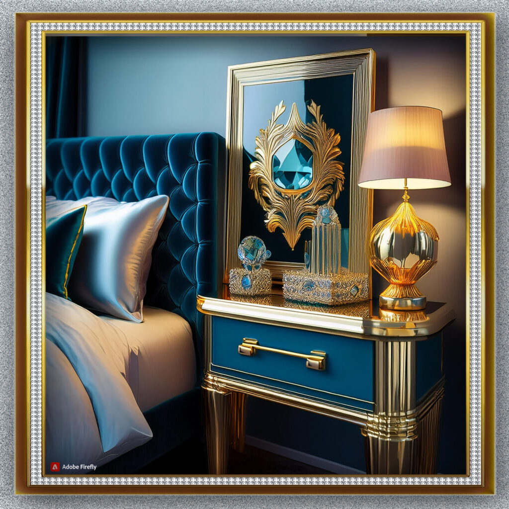 A well-organized bedside table nightstand decor ideas, including a sleek lamp, a small potted plant, a decorative tray with essentials, and a framed photo, all arranged to create a stylish and functional space.