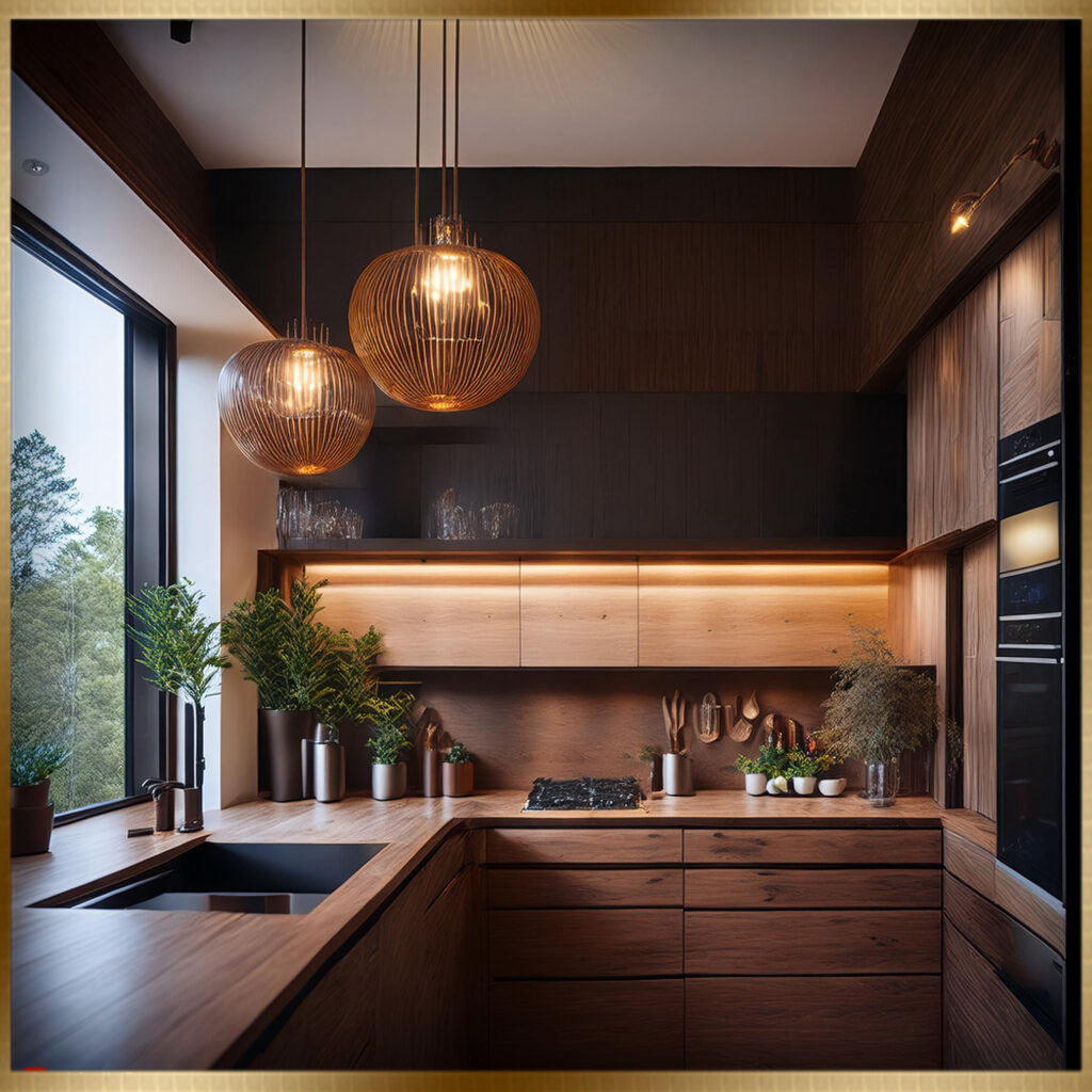 dark wood cabinet kitchens