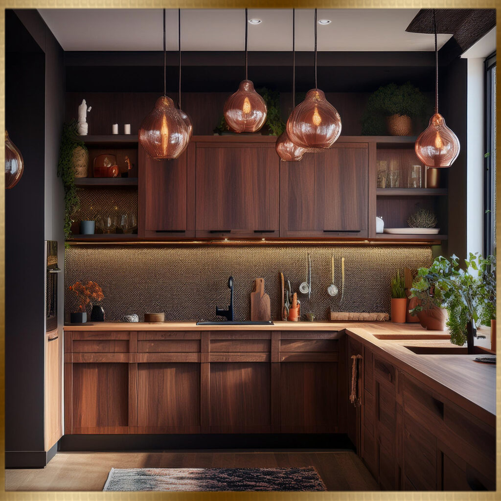 dark wood cabinet kitchens