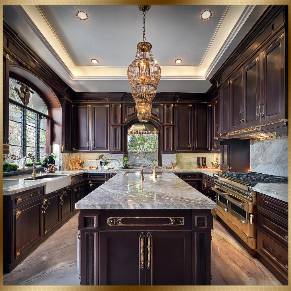 dark wood cabinet kitchens