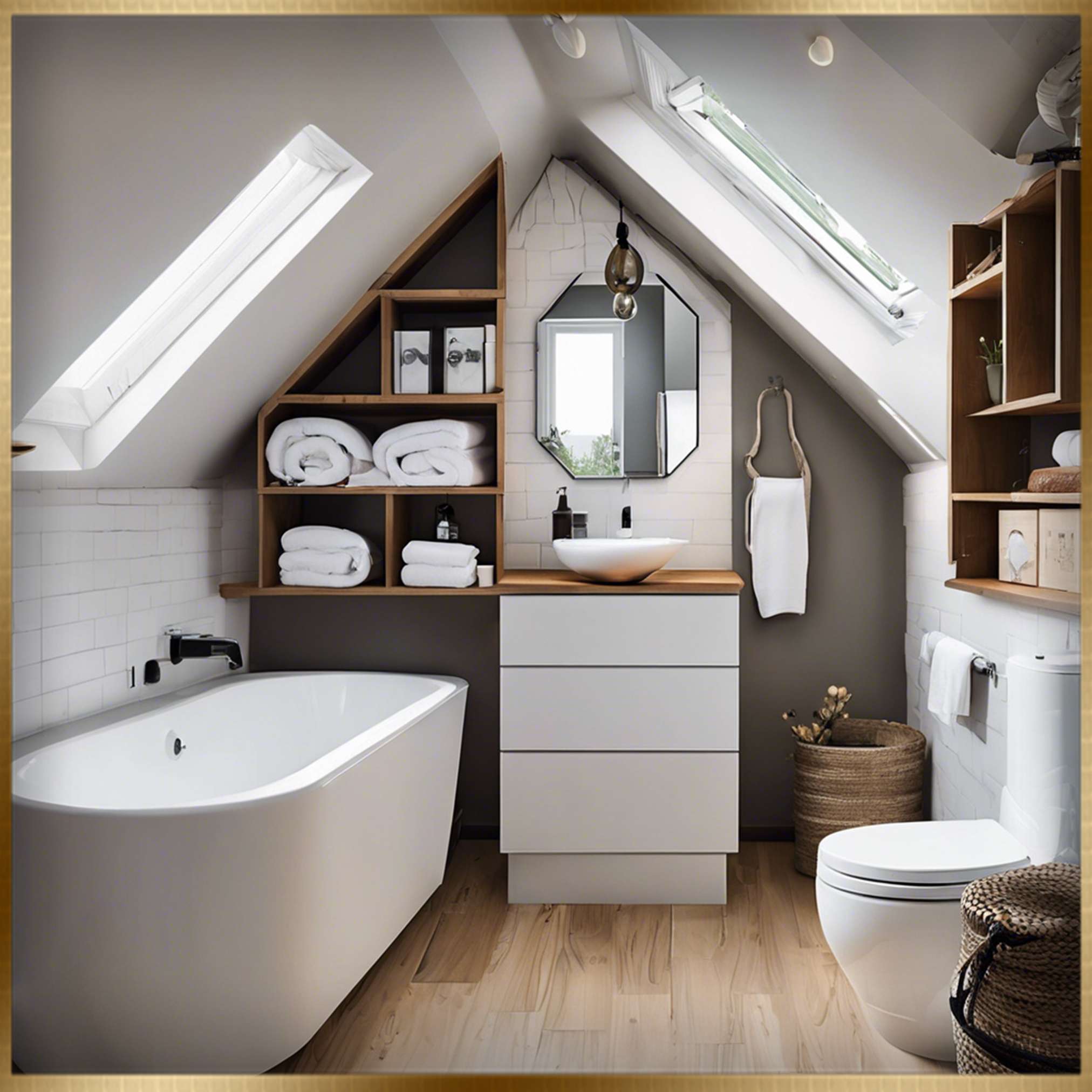 small attic bathroom sloped ceiling