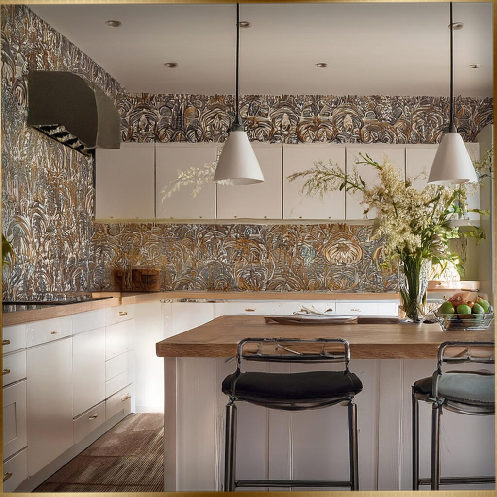 wallpaper for kitchen island