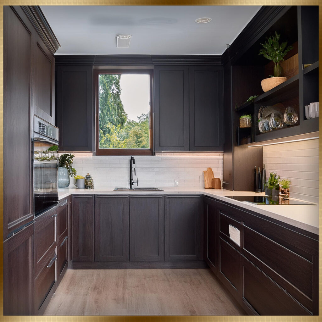 dark wood cabinet kitchens