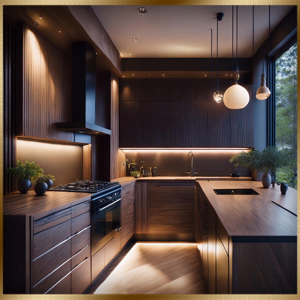 dark wood cabinet kitchens