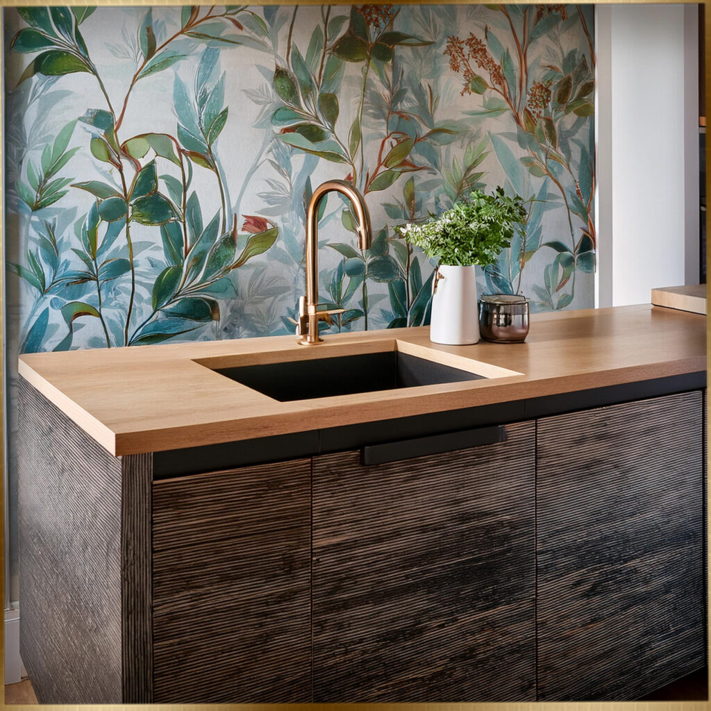 wallpaper for kitchen island