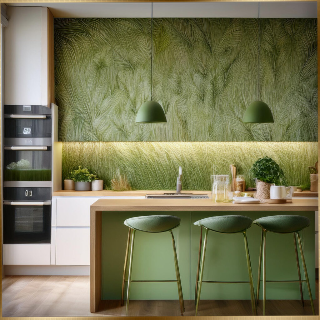 wallpaper for kitchen island