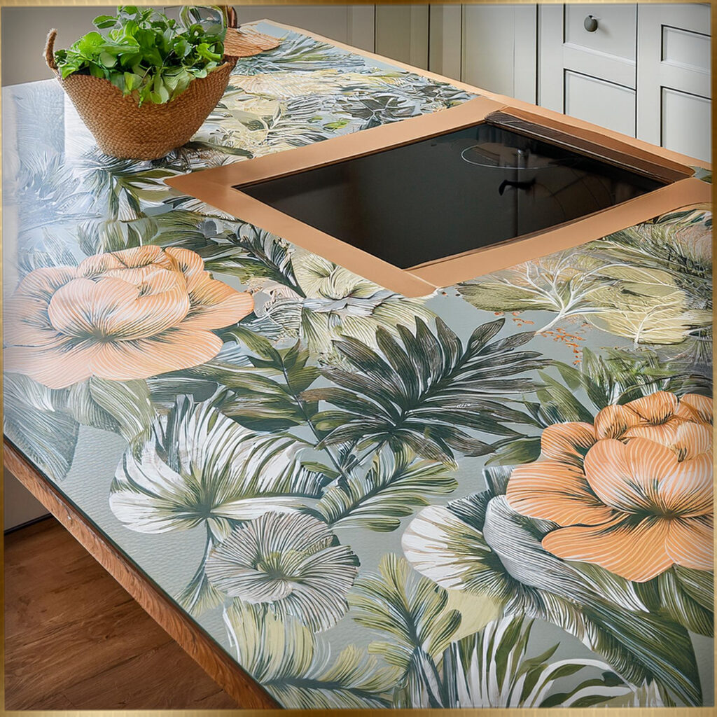 wallpaper for kitchen island